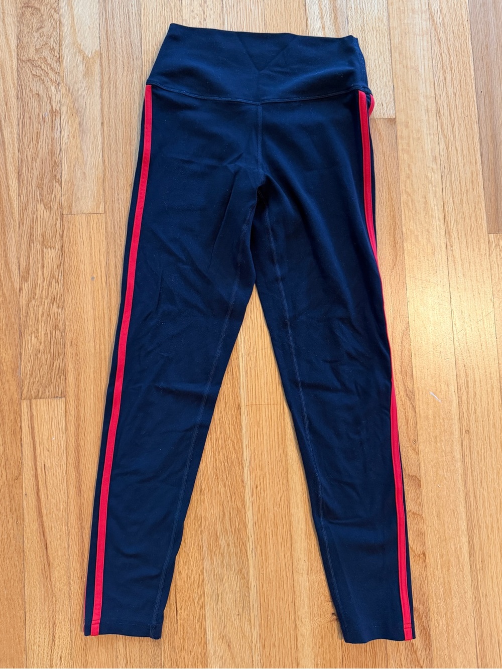 Splits59 Navy Blue Leggings with Red Side Stripe